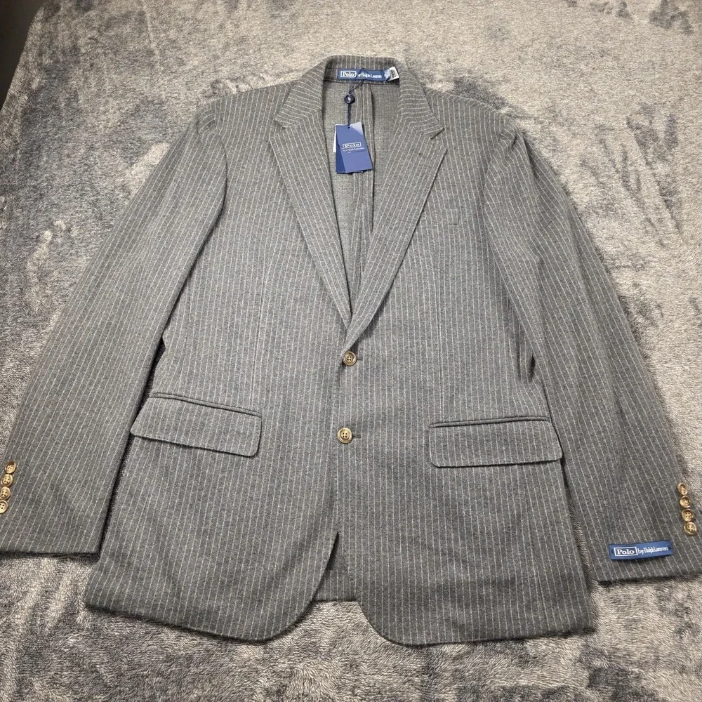 Polo Ralph Lauren Kent Soft Pinstripe Knit Suit Jacket Men‎ 42R $800
